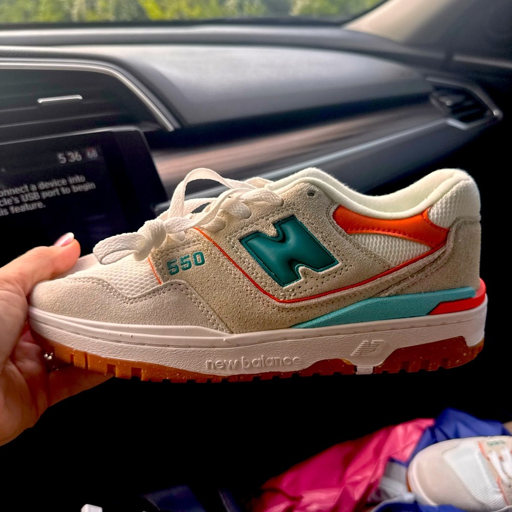 New Balance Kids Sneakers - Cream, Orange, Teal